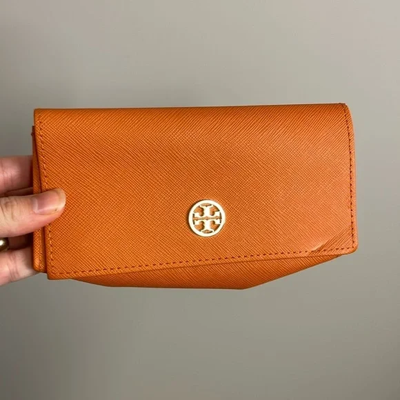 Tory Burch Sunglasses glasses case Orange clamshell Quiet luxury - Picture 1 of 8